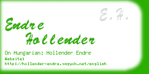 endre hollender business card